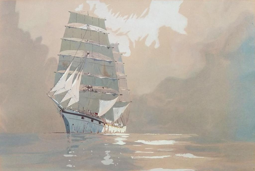 Georges Fouille (1909-1994) - Goelette Arrivant, Schooner Returning