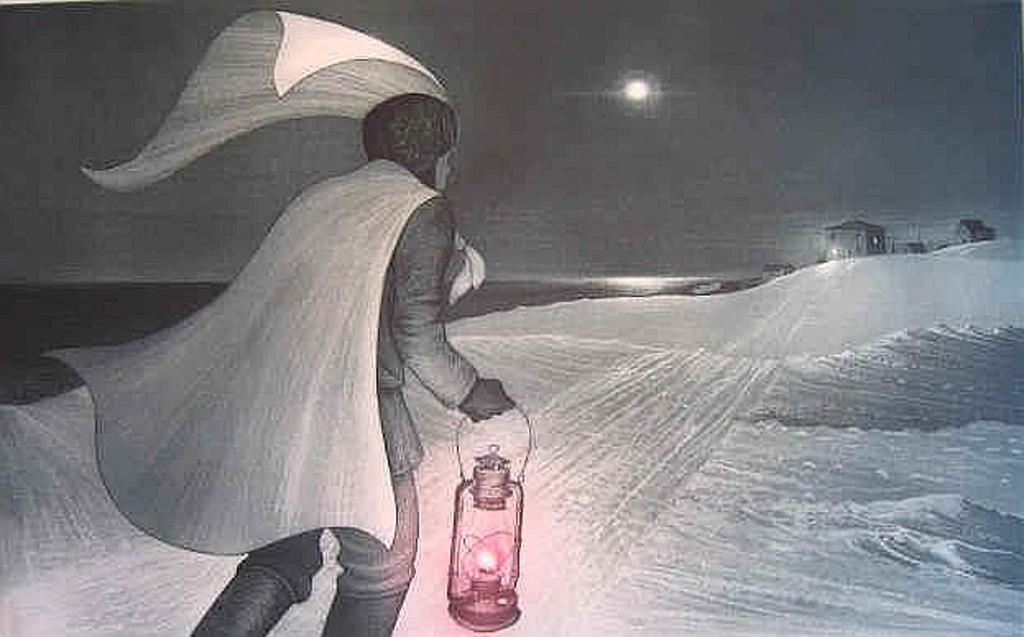 David Lloyd Blackwood (1941-2022) - Lone Mummer Approaching