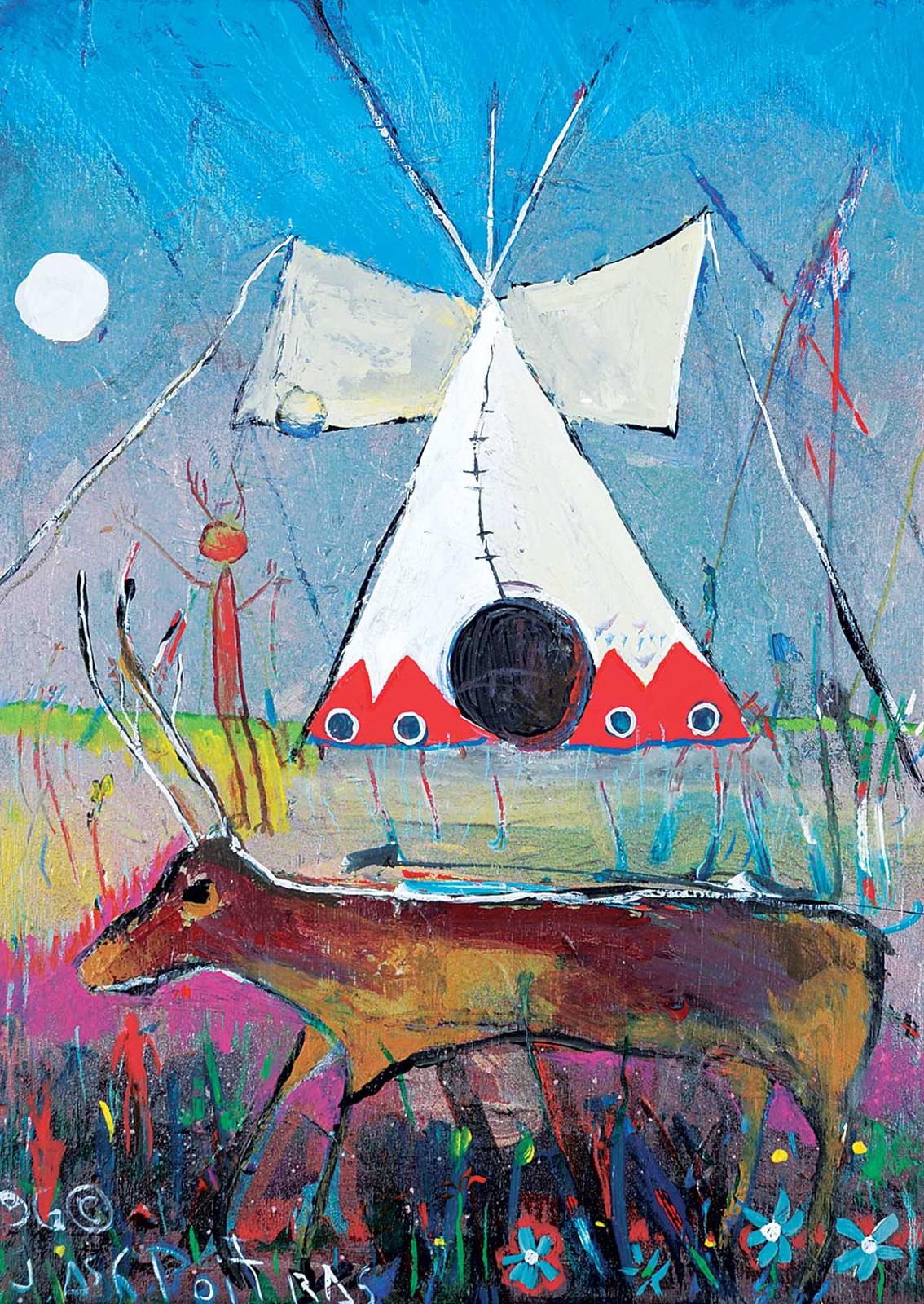Jane Ash Poitras (1951) - Shaman Outside My Teepee