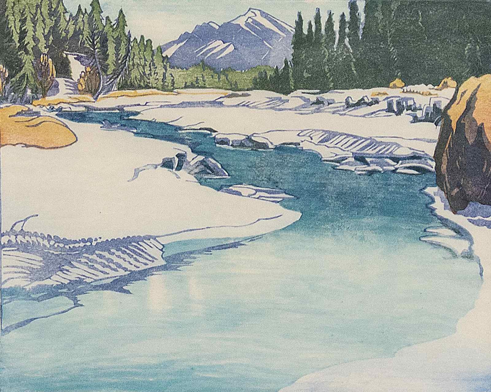 Margaret Dorothy Shelton (1915-1984) - Spray River And Goat Mountain, Banff; 1943 (1971)