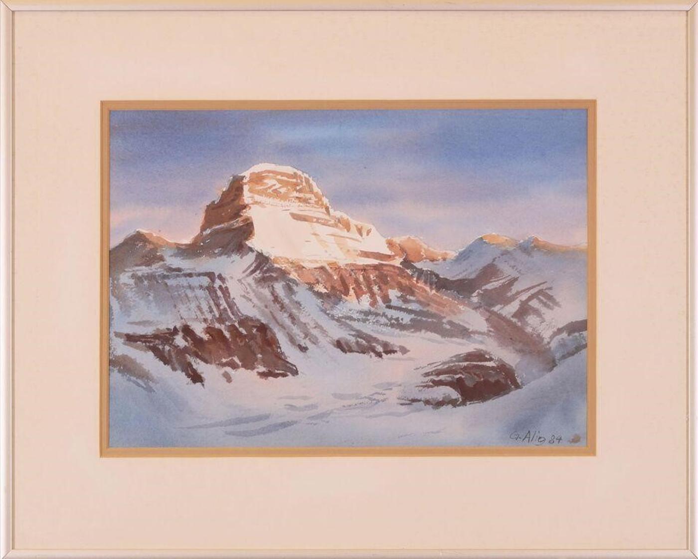George Alig (1933) - Untitled, Mountain Peaks; 1984