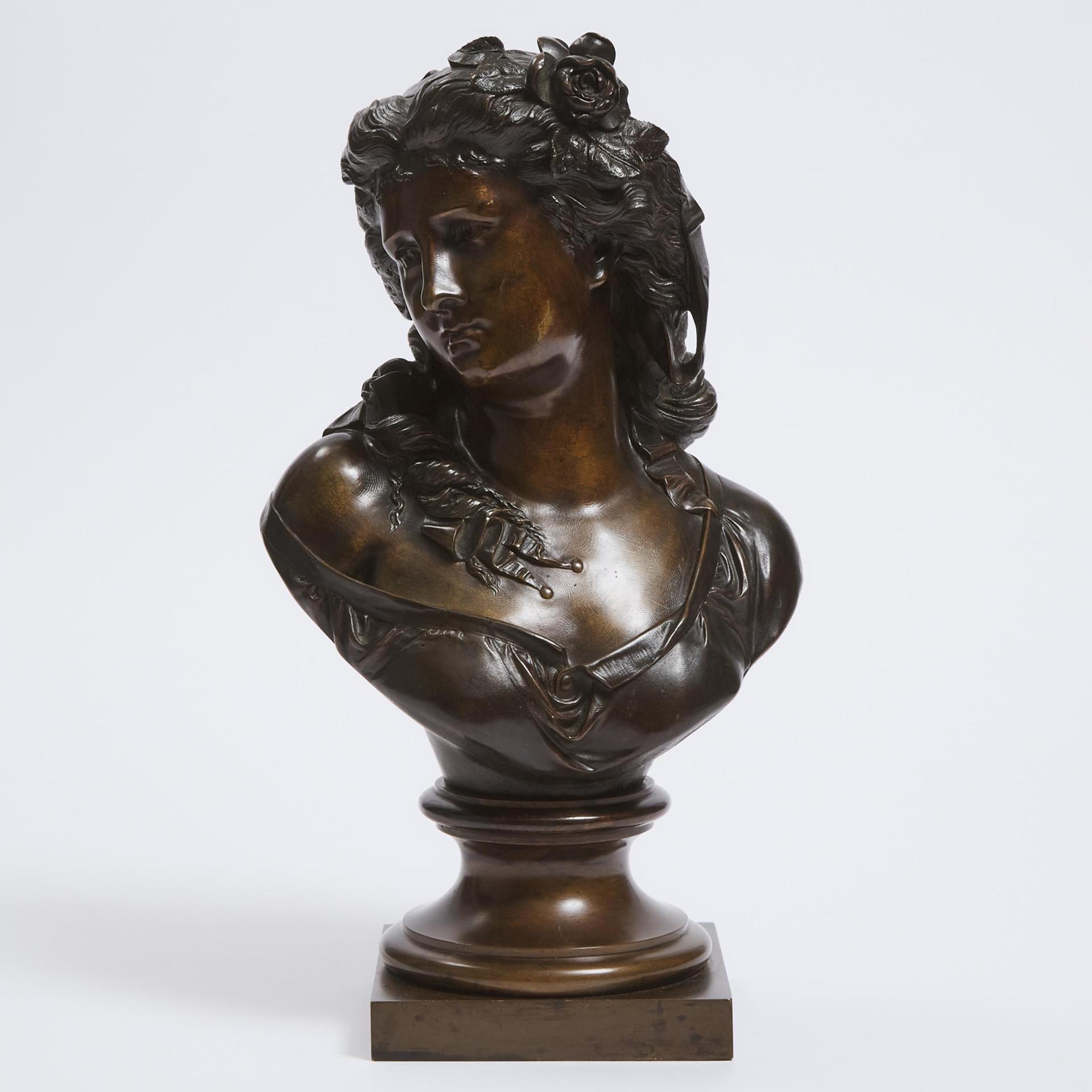 Albert Ernest Carrier Belleuse - Bust Of A Young Woman