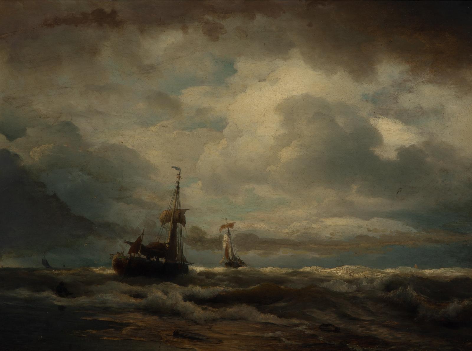 Andreas Achenbach (1815-1910) - Ships In A Storm, 1864