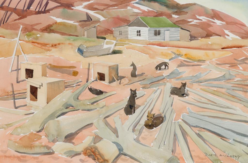 Doris Jean McCarthy (1910-2010) - Dog Team at Fort Chipewyan
