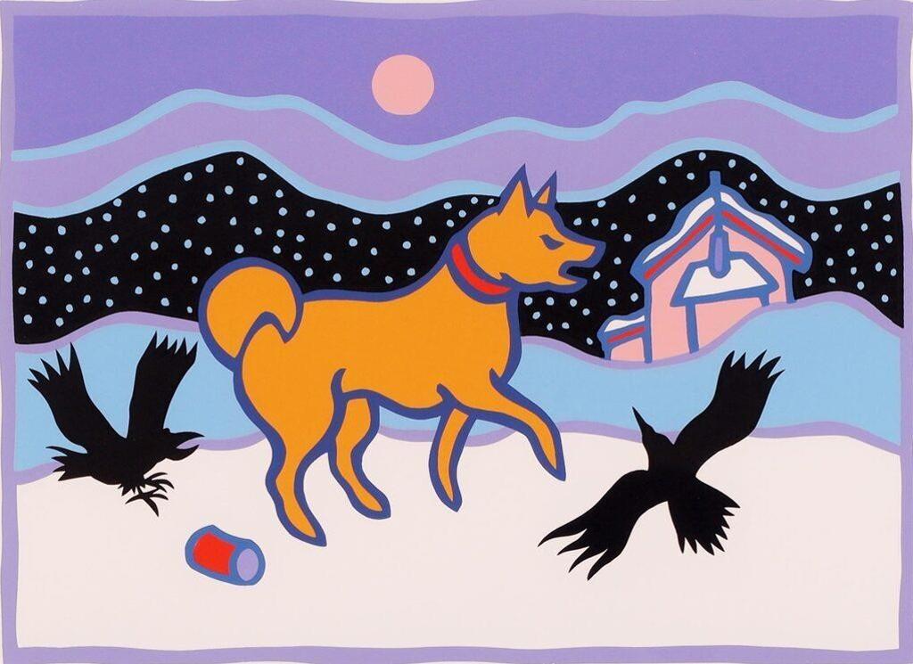 Ted Harrison (1926-2015) - Snowdog; 1987