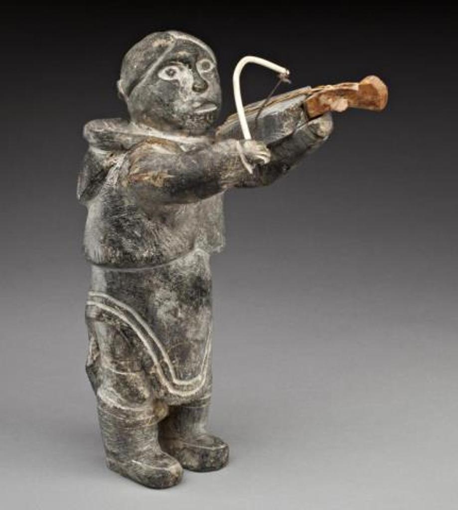 Joe Talirunili (1893-1976) - Puvirnituq, Woman Playing a Fiddle, c. early 1970s