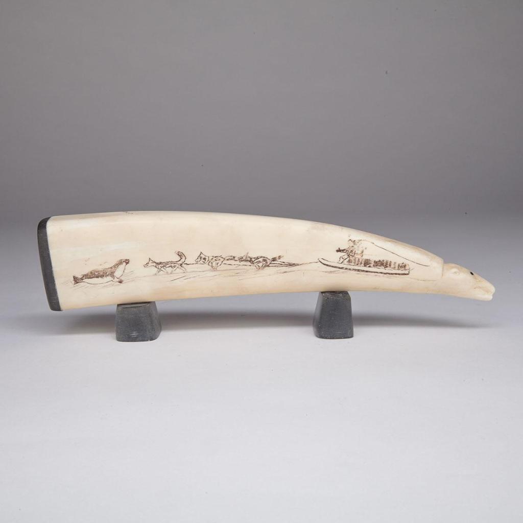 Markosie (1922) - Etched Tusk Decorated With Arctic Motifs