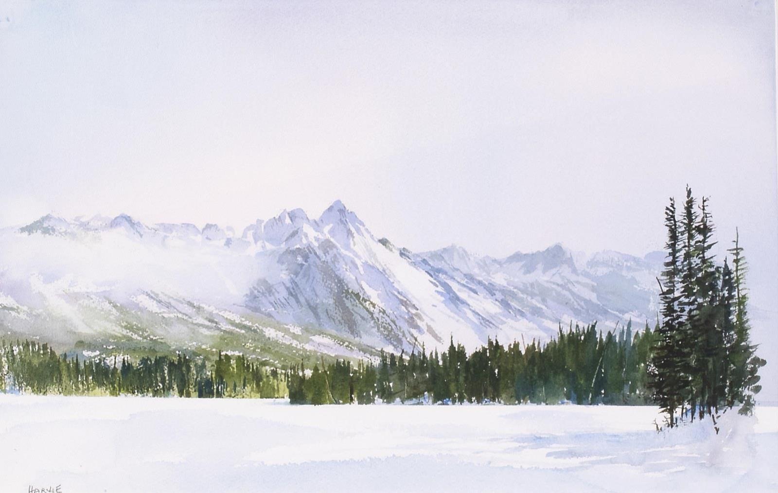 John William Harvie (1928-2018) - Princess Margaret Range From Johnson Lake - Banff