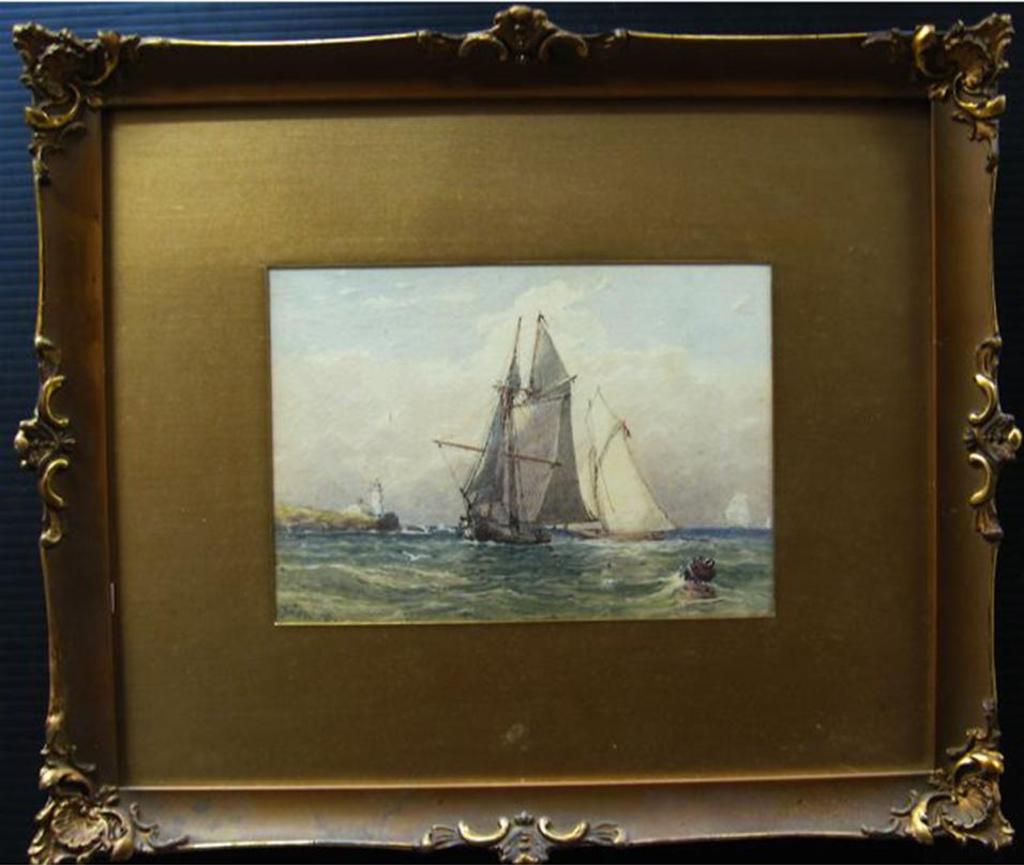 Lucius Richard O'Brien (1832-1899) - Boats Off Cove By Lighthouse