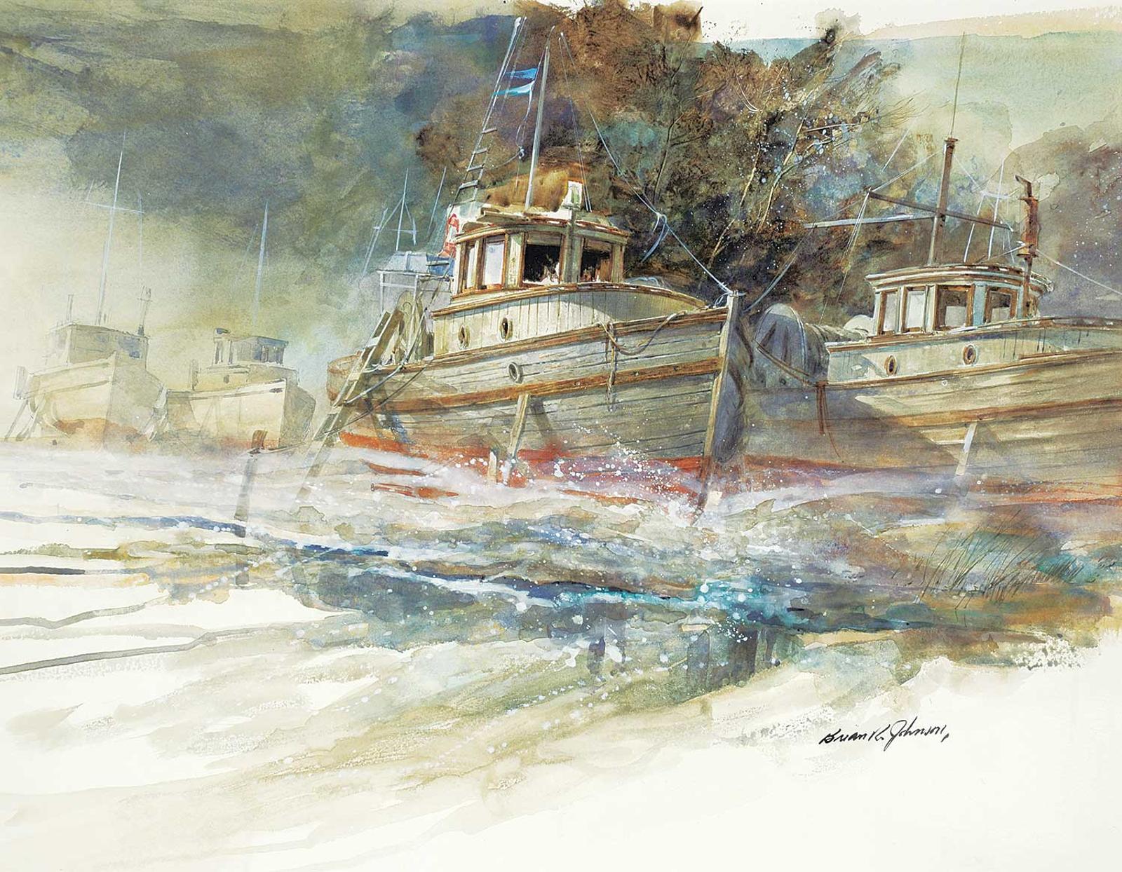 Brian R. Johnson (1932) - Untitled - Resting Boats