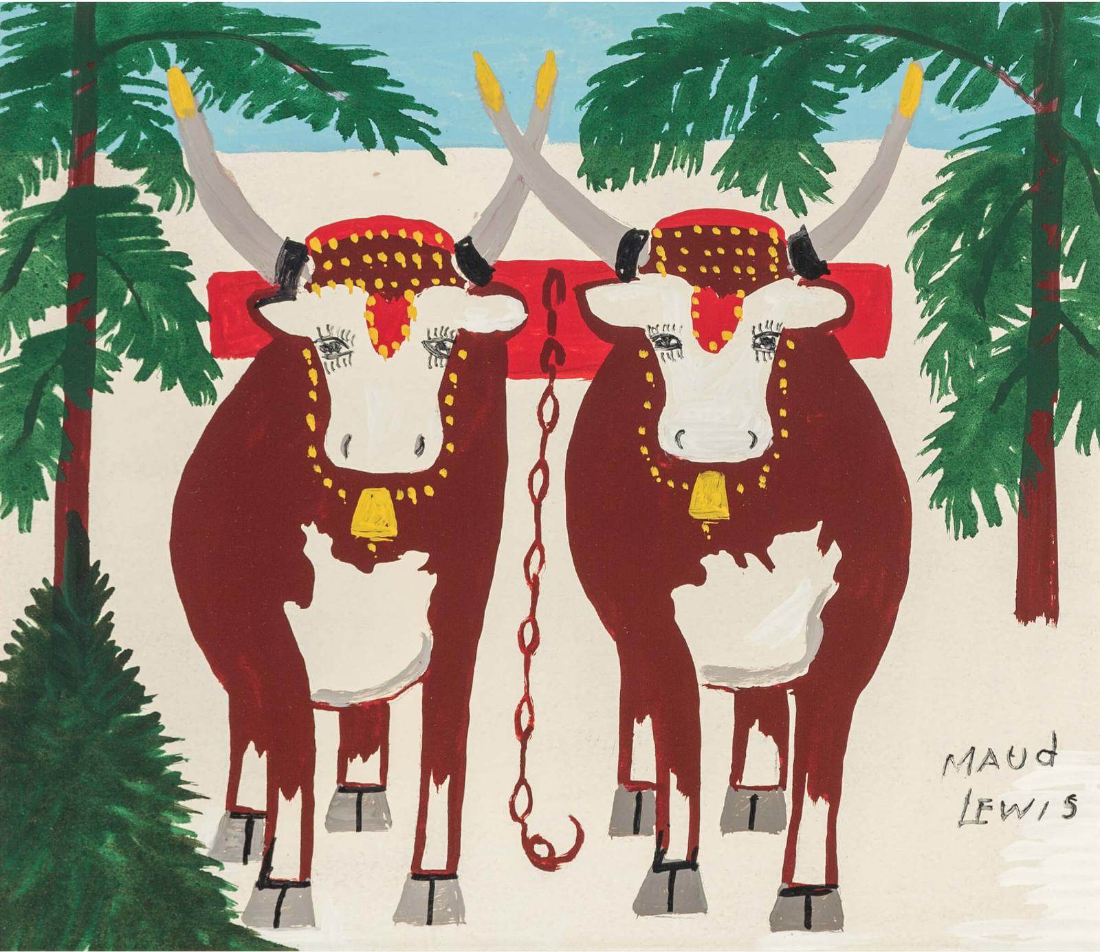 Maud Kathleen Lewis (1903-1970) - Team Of Oxen