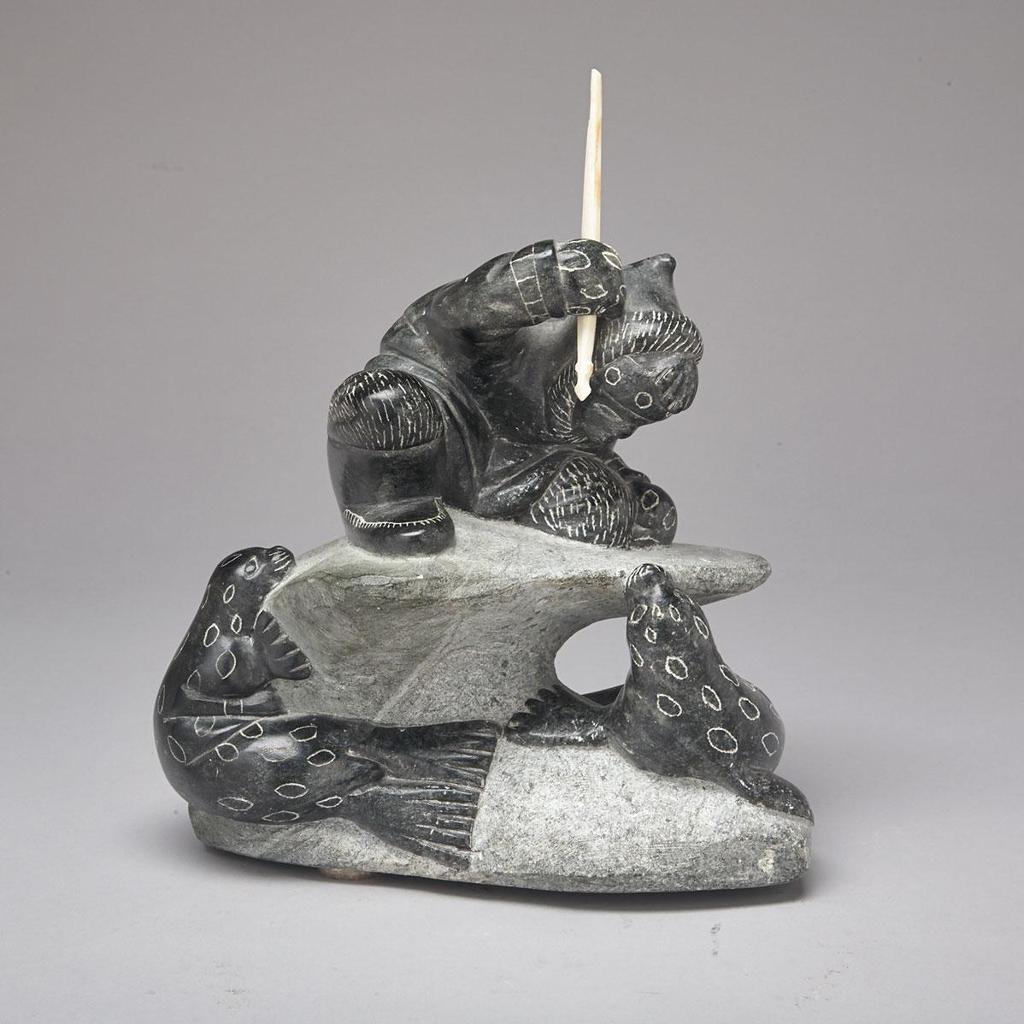 Tivi Lucassie (1940) - Hunter On Ice Floe Over Seals