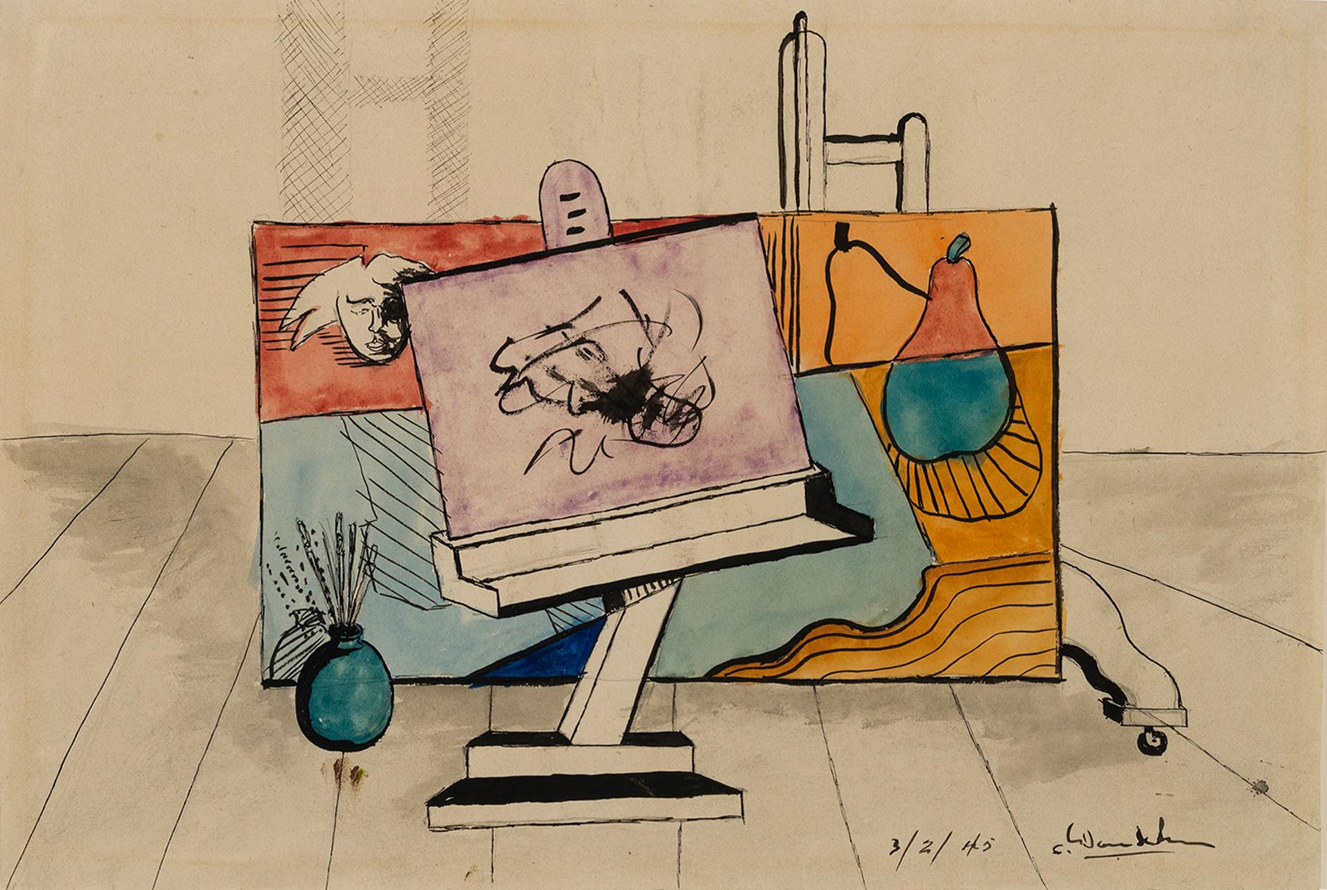 Charles Daudelin (1920-2001) - Sans titre / Untitled  (3/2/45), 1945