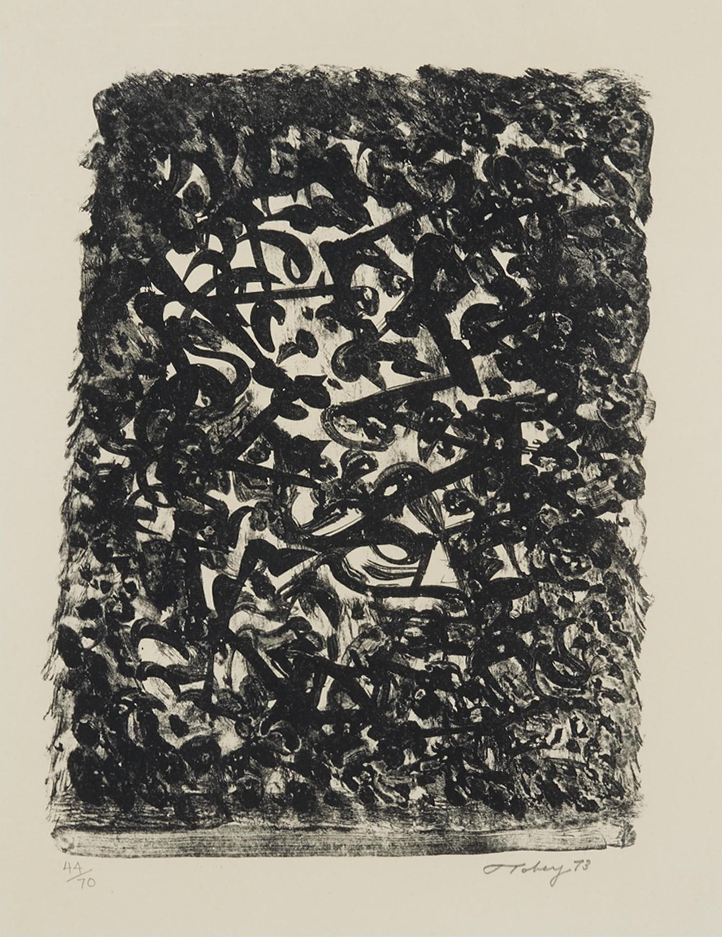Mark George Tobey (1890-1976) - Black By Yellow, 1973