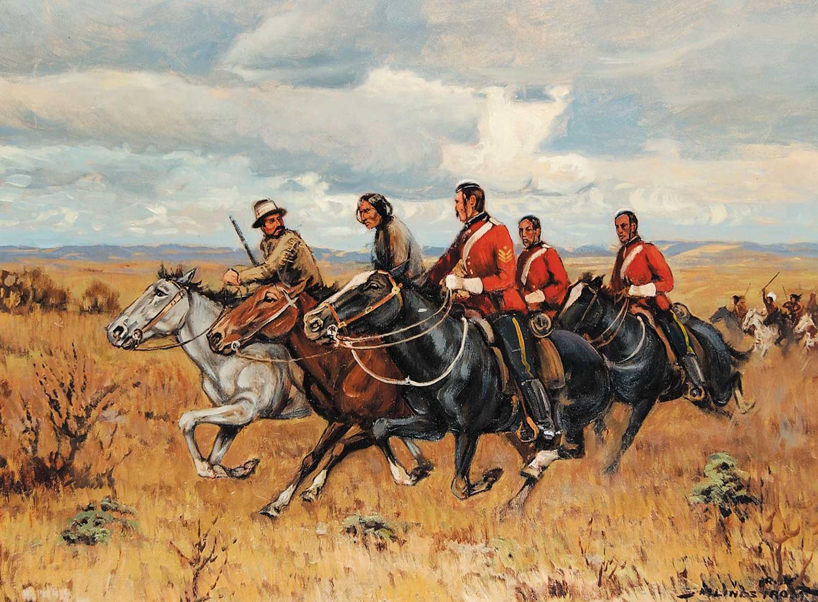Matt Lindstrom (1890-1975) - Untitled - Riders of the Northwest