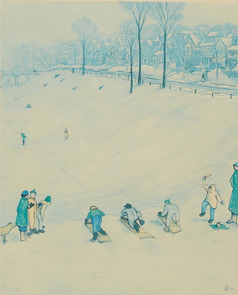 William Kurelek (1927-1977) - Tobogganing