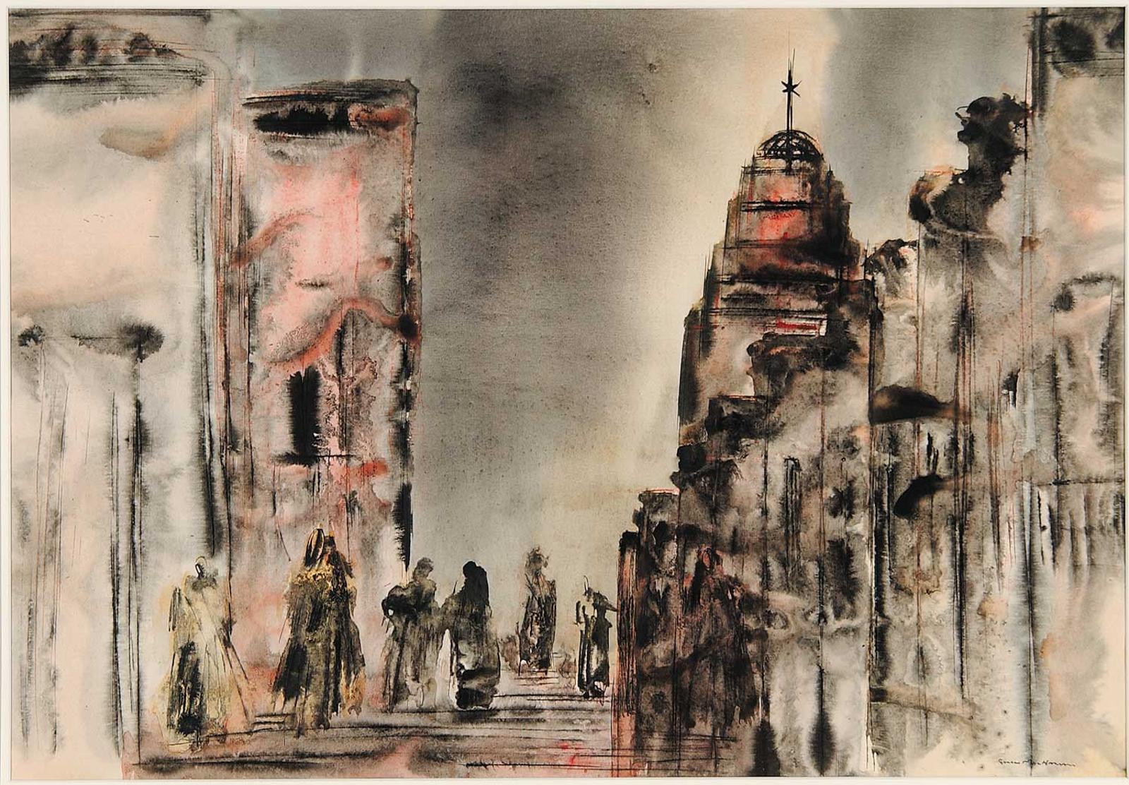 Gordon Robertson Macnamara (1910-2006) - Street Scene with Figures