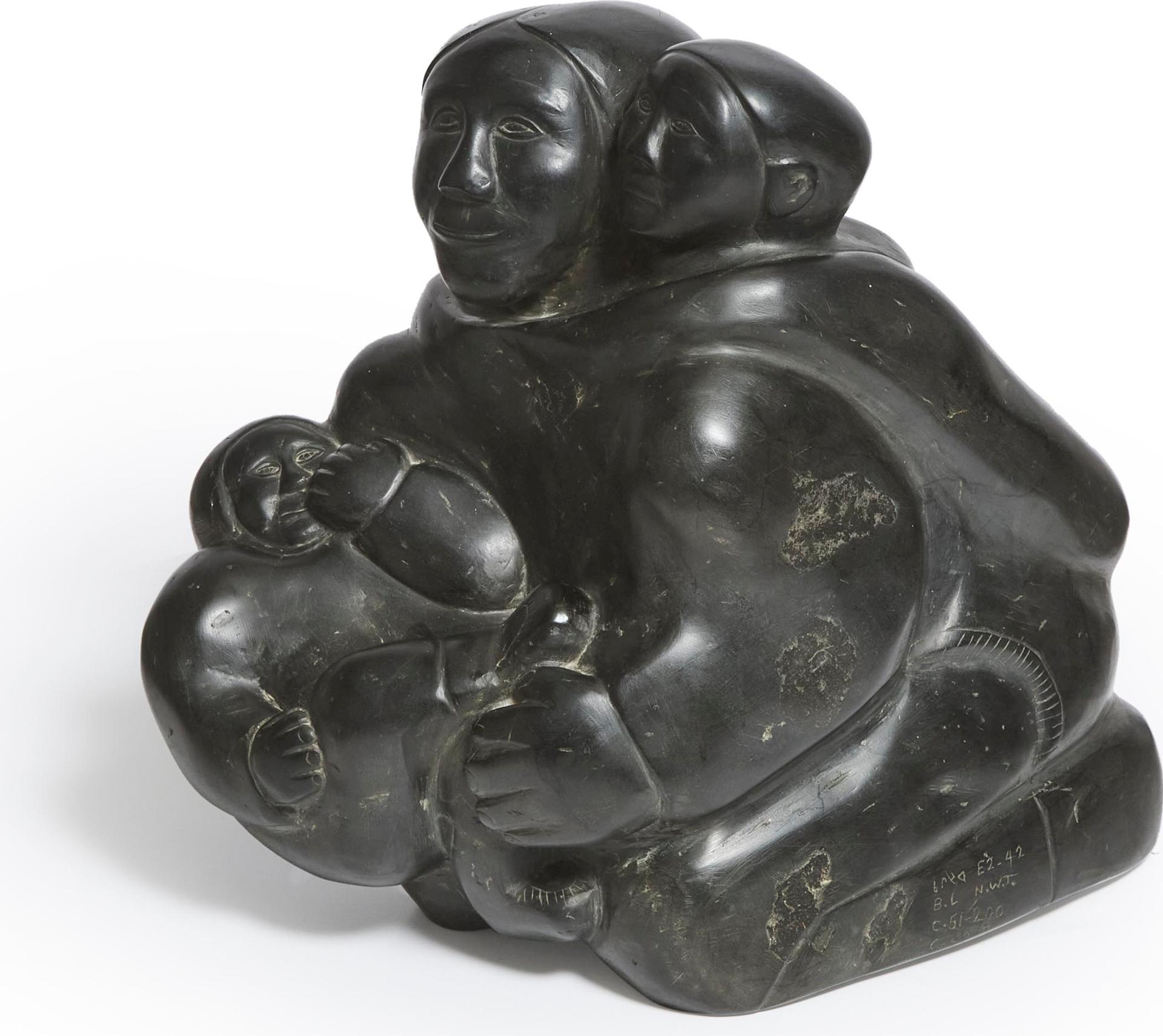 Thomas Sivuraq (1941-1991) - Mother With Children, Ca. 1975