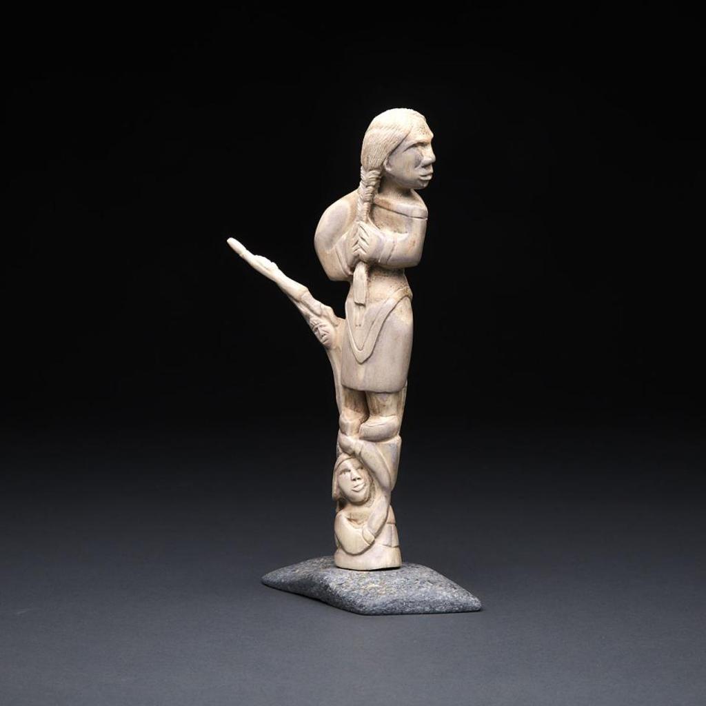 Leo Napayuk (1927) - Totem With Man, Woman And Bird