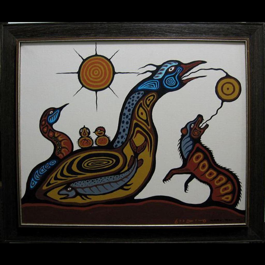 Carl Ray (1942-1978) - Untitled (Birds/Fish/Wolf)