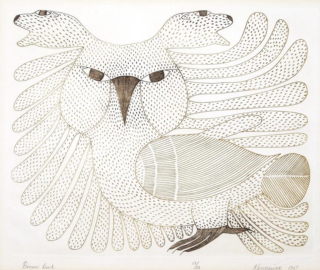 Kenojuak Ashevak (1927-2013) - Brown Owl