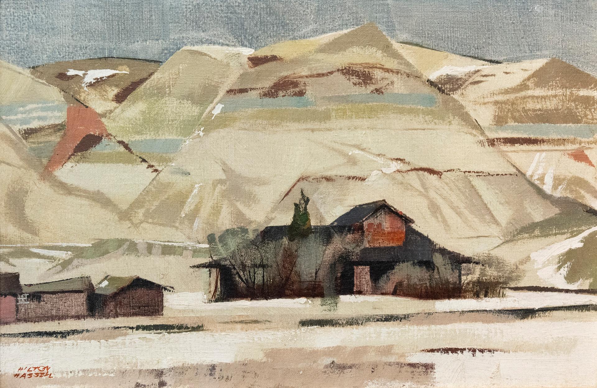 Hilton MacDonald Hassell (1910-1980) - Abandoned Railway Station, East Coulee, Alberta, c. 1973