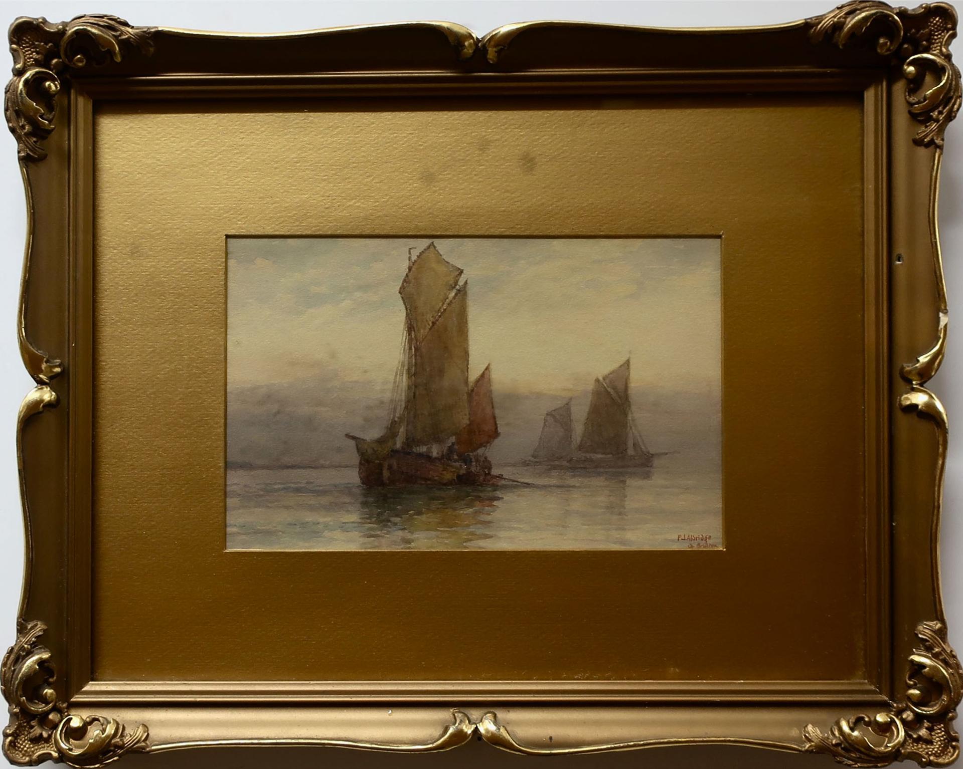 Frederick James Aldridge (1850-1933) - Boats At Calm (Brighton)