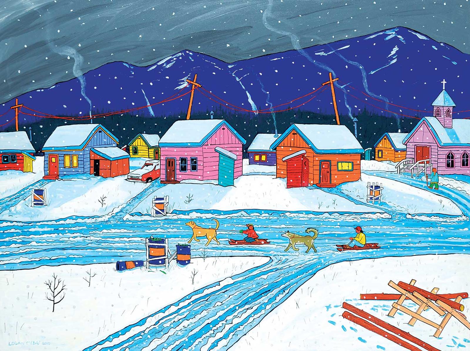 James A. (Jim) Logan (1955) - Untitled - Dog Sled Racing