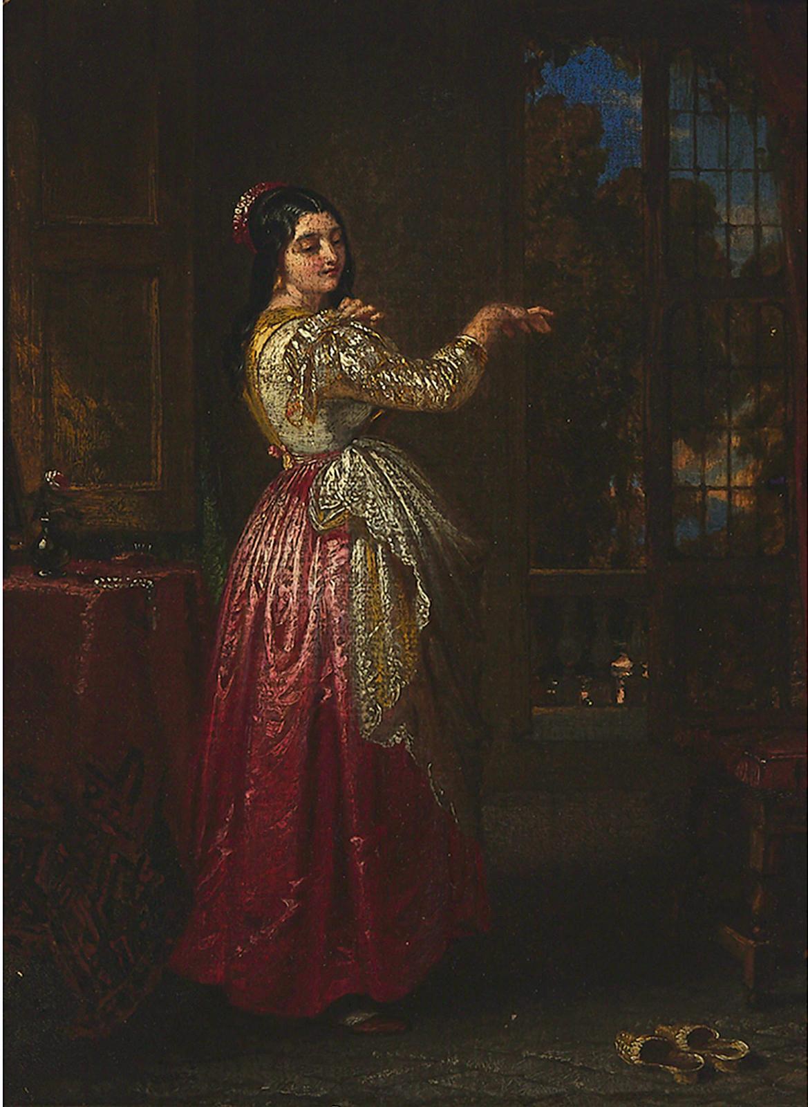 Penry Williams (1798-1885) - Charnier (Woman Of Rome In An Interior With Garden View)