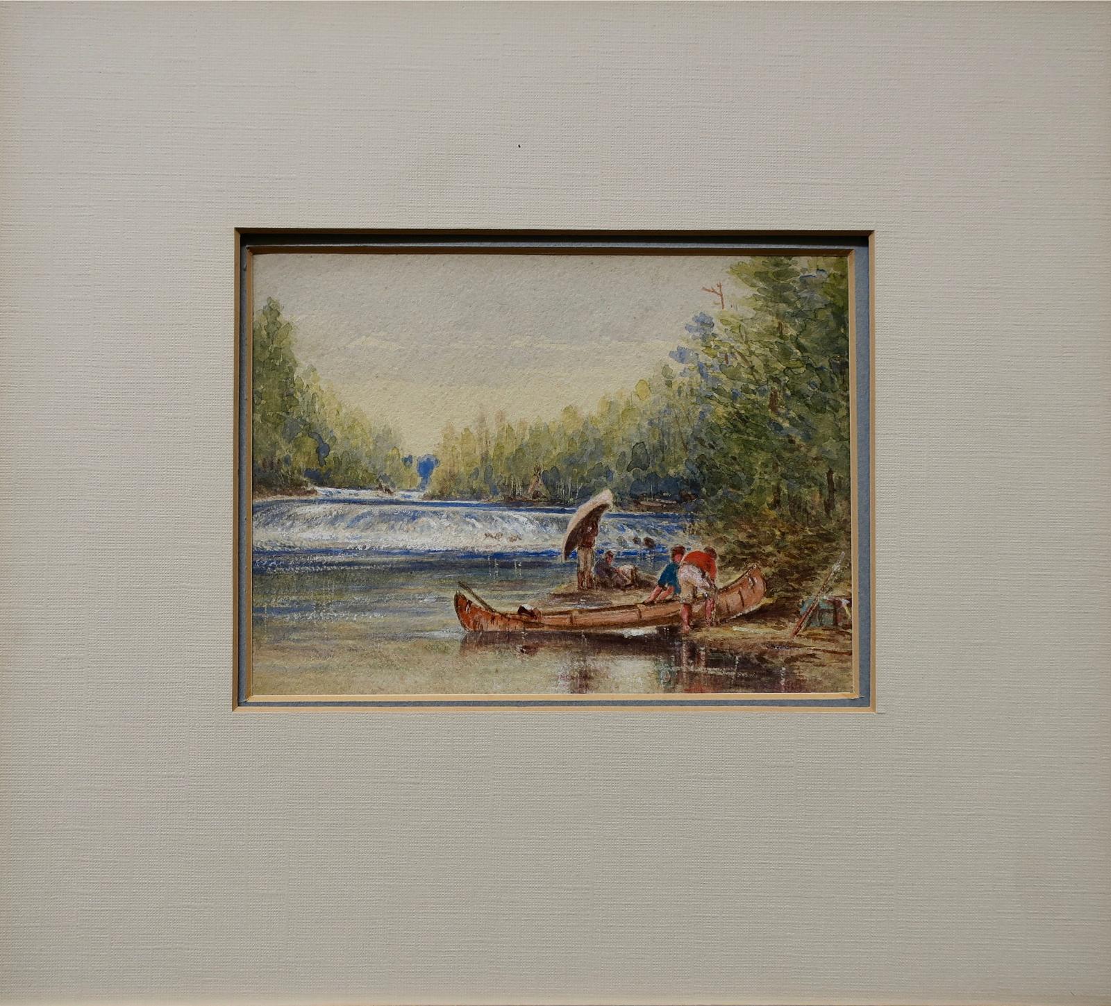William Henry Edward Napier (1829-1894) - Untitled (Canoers Setting Up Camp)
