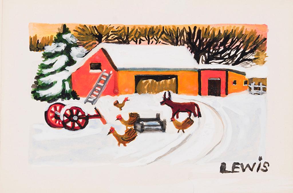 Maud Kathleen Lewis (1903-1970) - Farm Animals in Winter