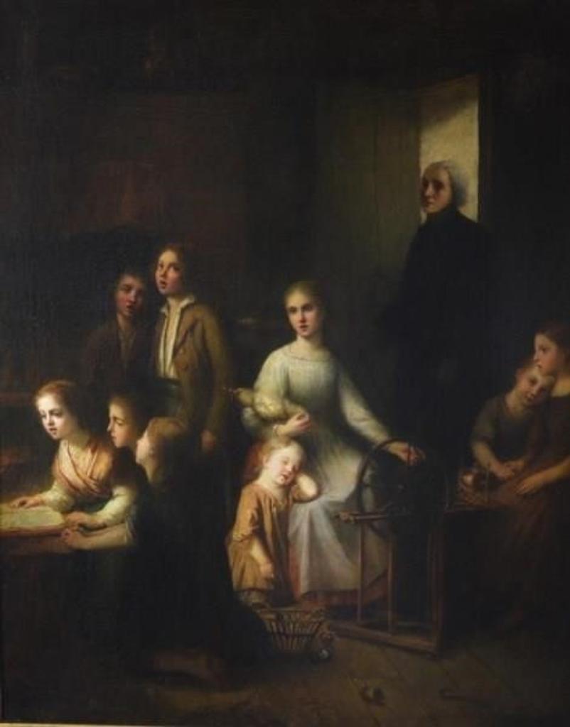 Henri Jozef Dillens (1812-1872) - Singing children and mother