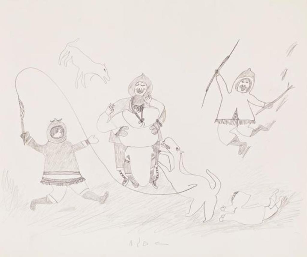 Pitseolak Ashoona (1904-1983) - Untitled (Camp Joyfully Greeting the, Return of a Family Member),