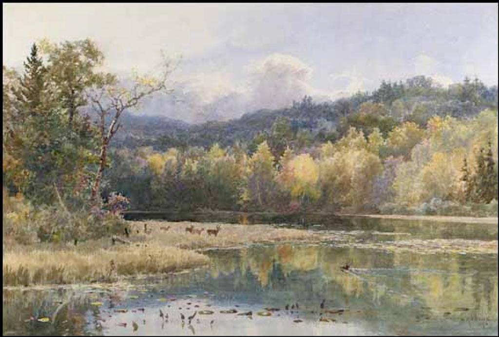 Lucius Richard O'Brien (1832-1899) - Deer by the Water's Edge