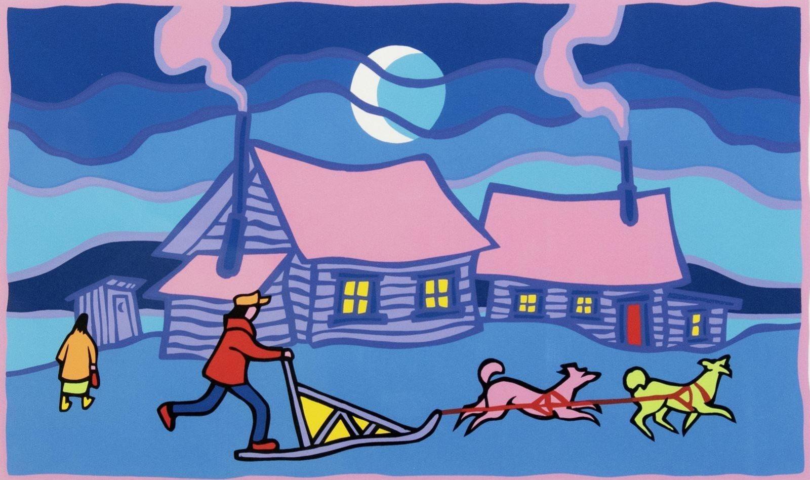 Ted Harrison (1926-2015) - Evening Run; 1986