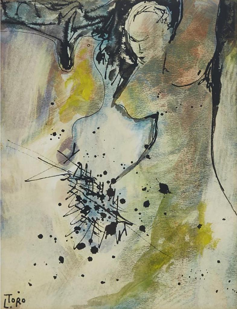 Hernan Louis Toro (1959) - Nude With Bird; Male Nude (Fighting Cock For The King); Nude Leaning On A Ledge; Nude With Foot Raised On Plinth (4 Drawings)