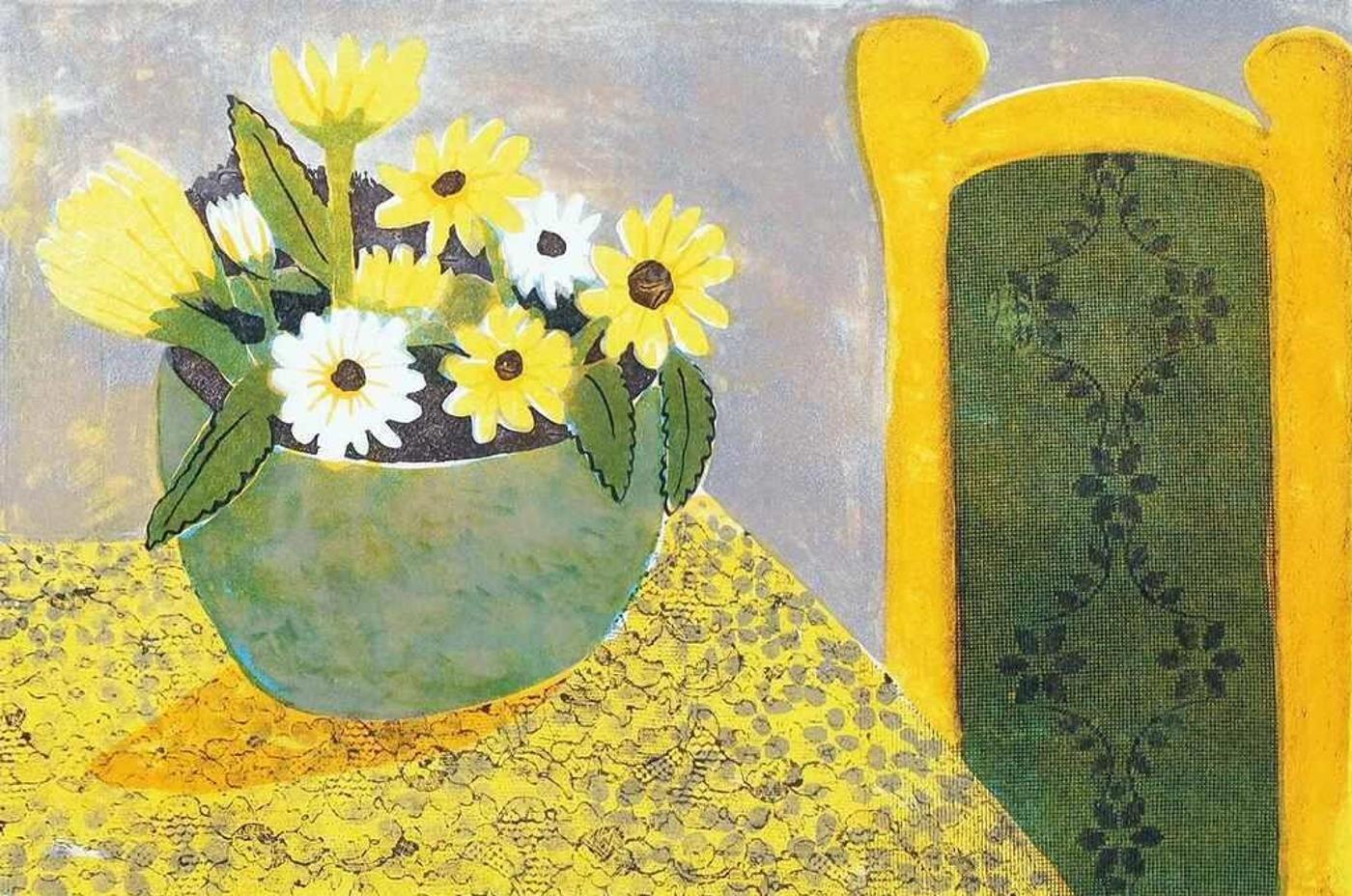 John Harold Thomas Snow (1911-2004) - Daisies Yellow Chair