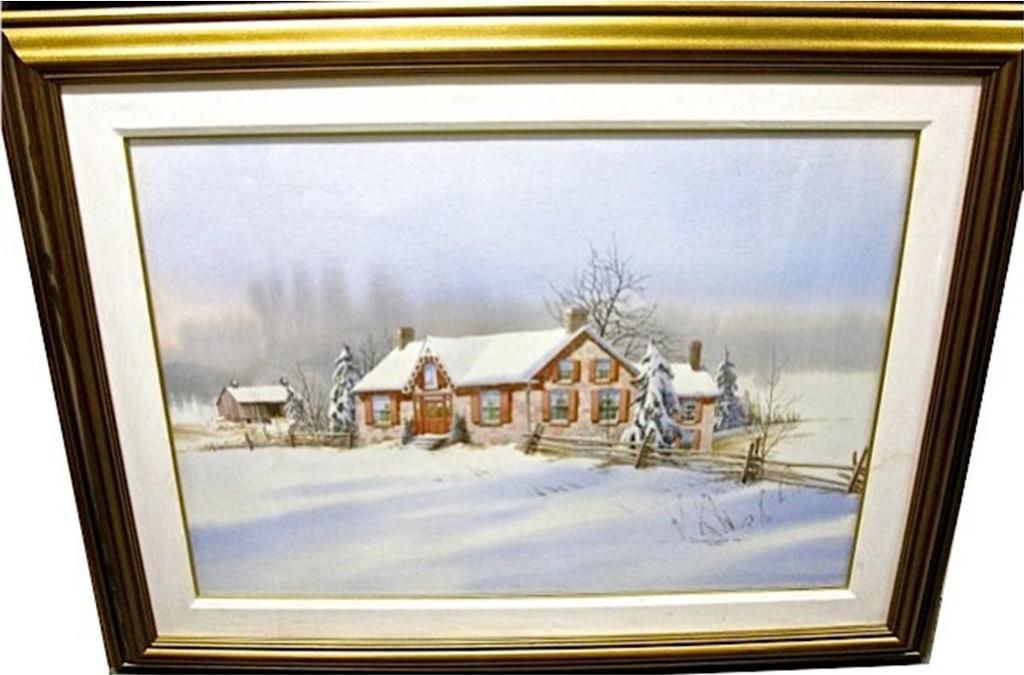 Jack Henry Reid (1925-2009) - The Red Farm House - Winter