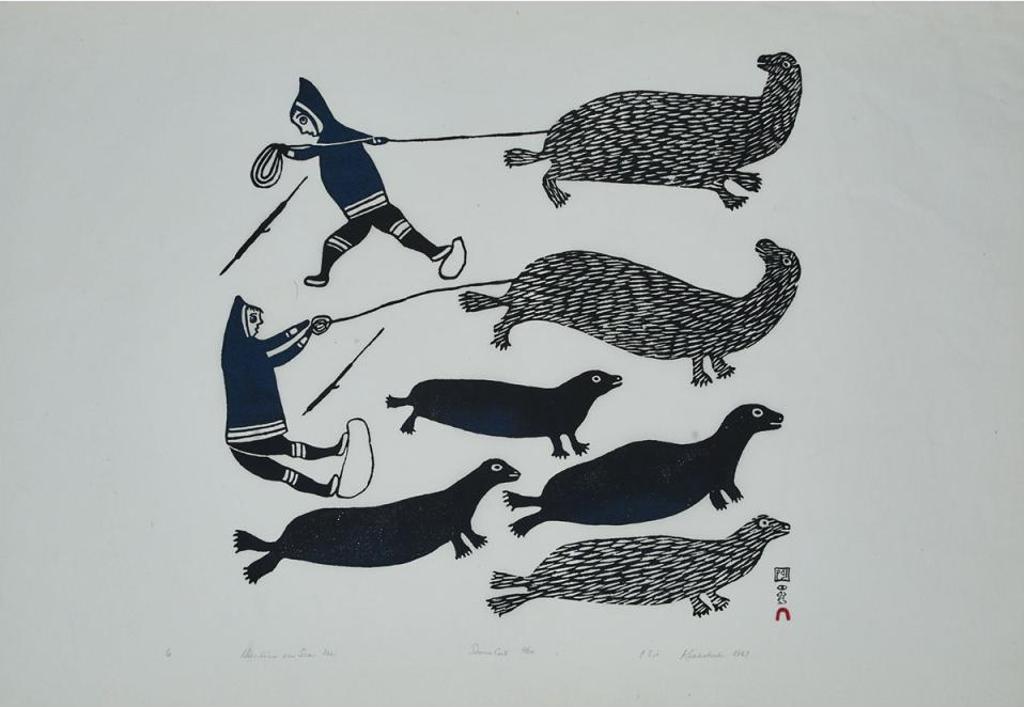 Kiakshuk (1886-1966) - Hunters On Sea Ice