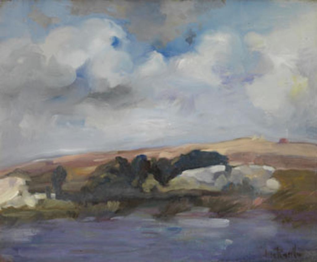 John Wentworth Russell (1879-1959) - Hillside with Drifting Clouds
