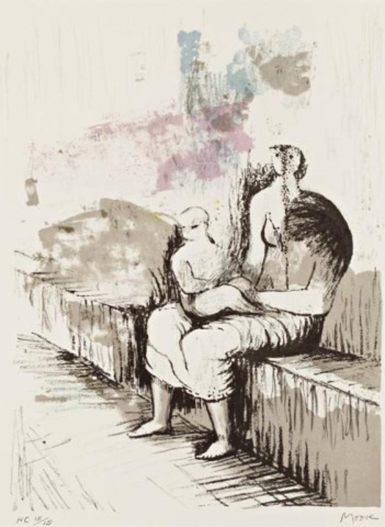 Henry Spencer Moore (1898-1986) - Seated Mother and Child