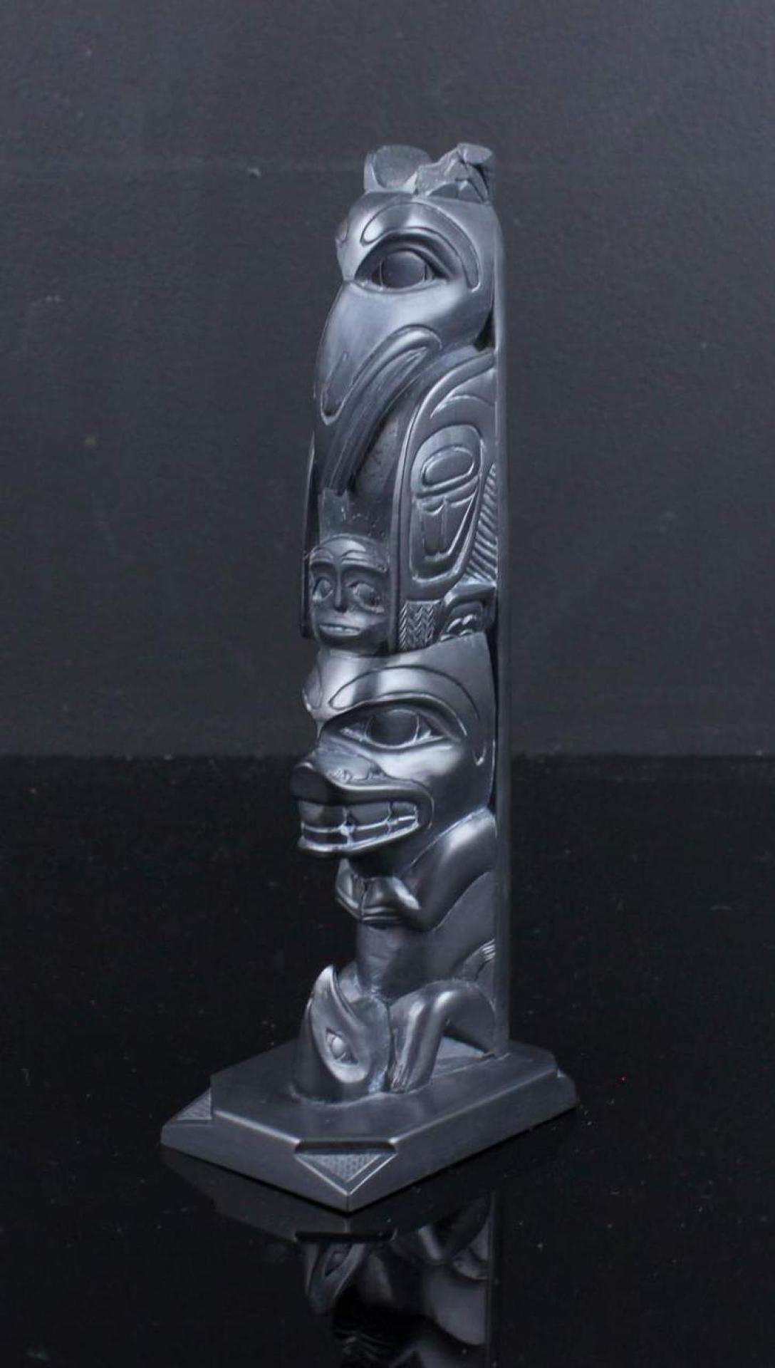 Rufus Moody (1923-1998) - a carved argillite totem pole