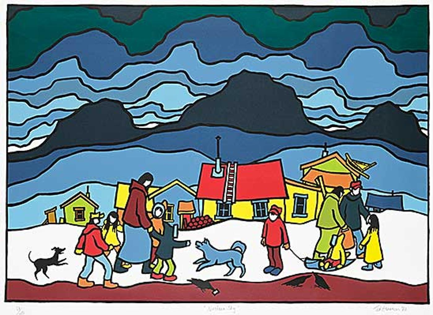Ted Harrison (1926-2015) - Northern Sky #74/150