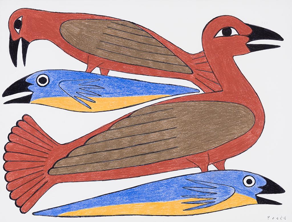 Kenojuak Ashevak (1927-2013) - Birds and Fish