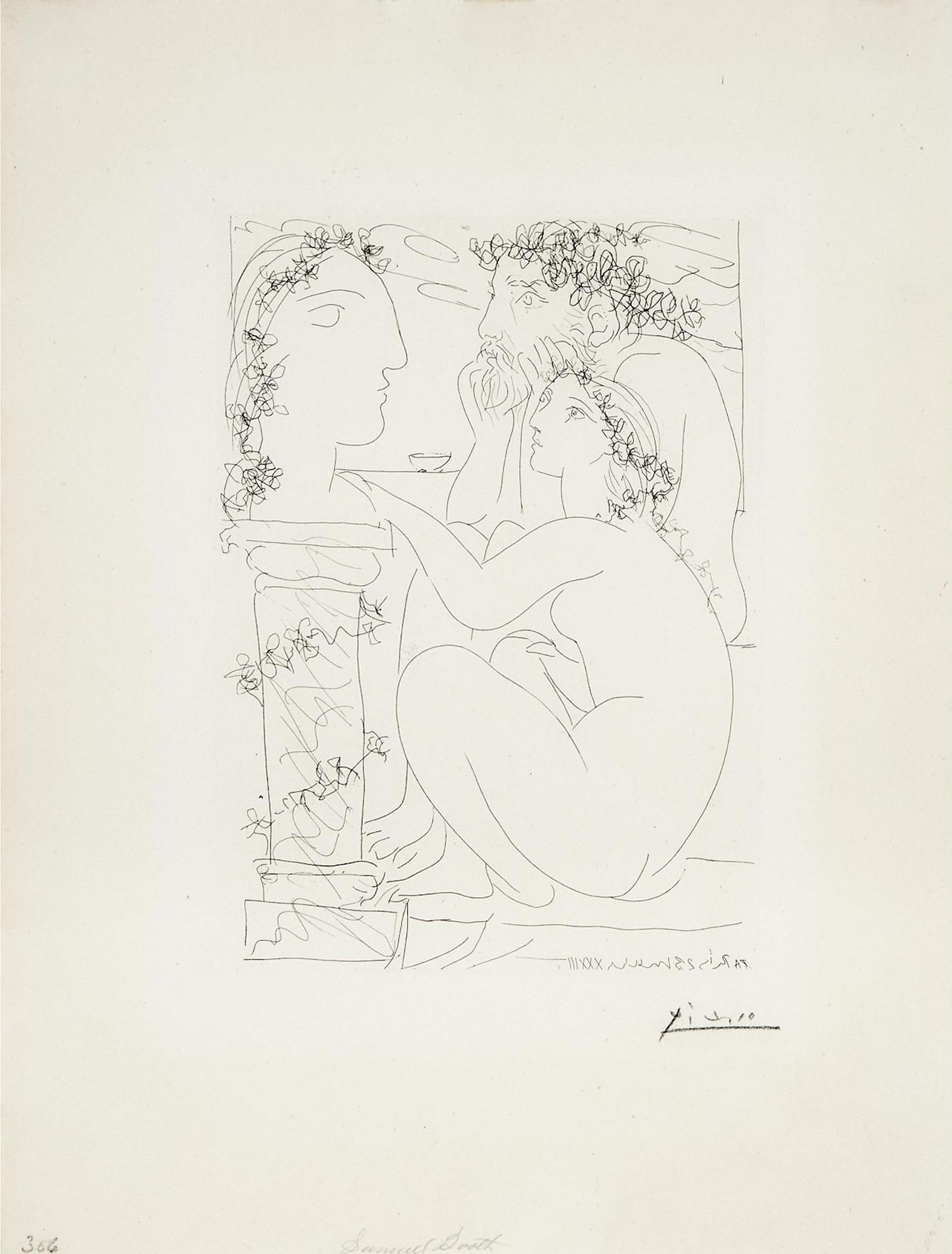 Pablo Ruiz Picasso (1881-1973) - Sculpteur Et Modèle Admirant Une Tête Sculptée, Plate 45 From