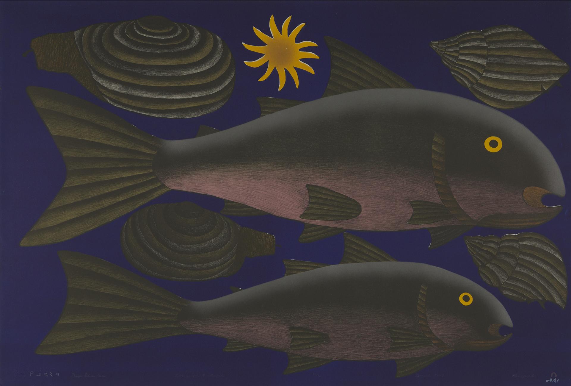 Kenojuak Ashevak (1927-2013) - Deep Blue Sea