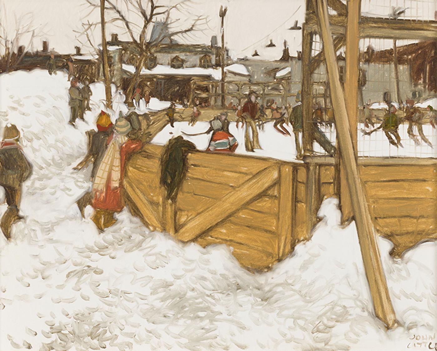 John Geoffrey Caruthers Little (1928-2024) - Patinoire, samedi après-midi, rue Villeneuve et Henri Julien