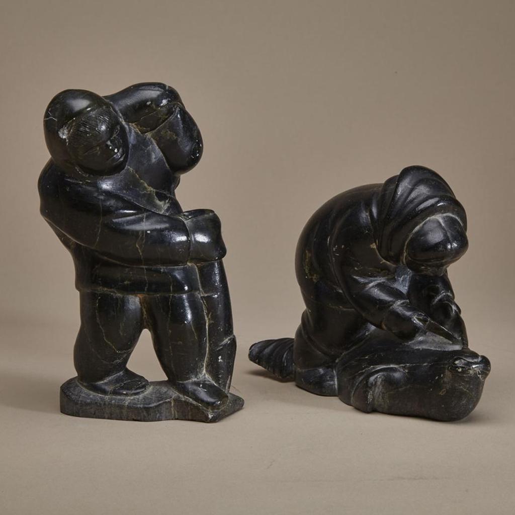 Aisa Ajagutaina Tukala (1905-1977) - Hunter With Bear Head And Fish; Hunter Flensing A Seal