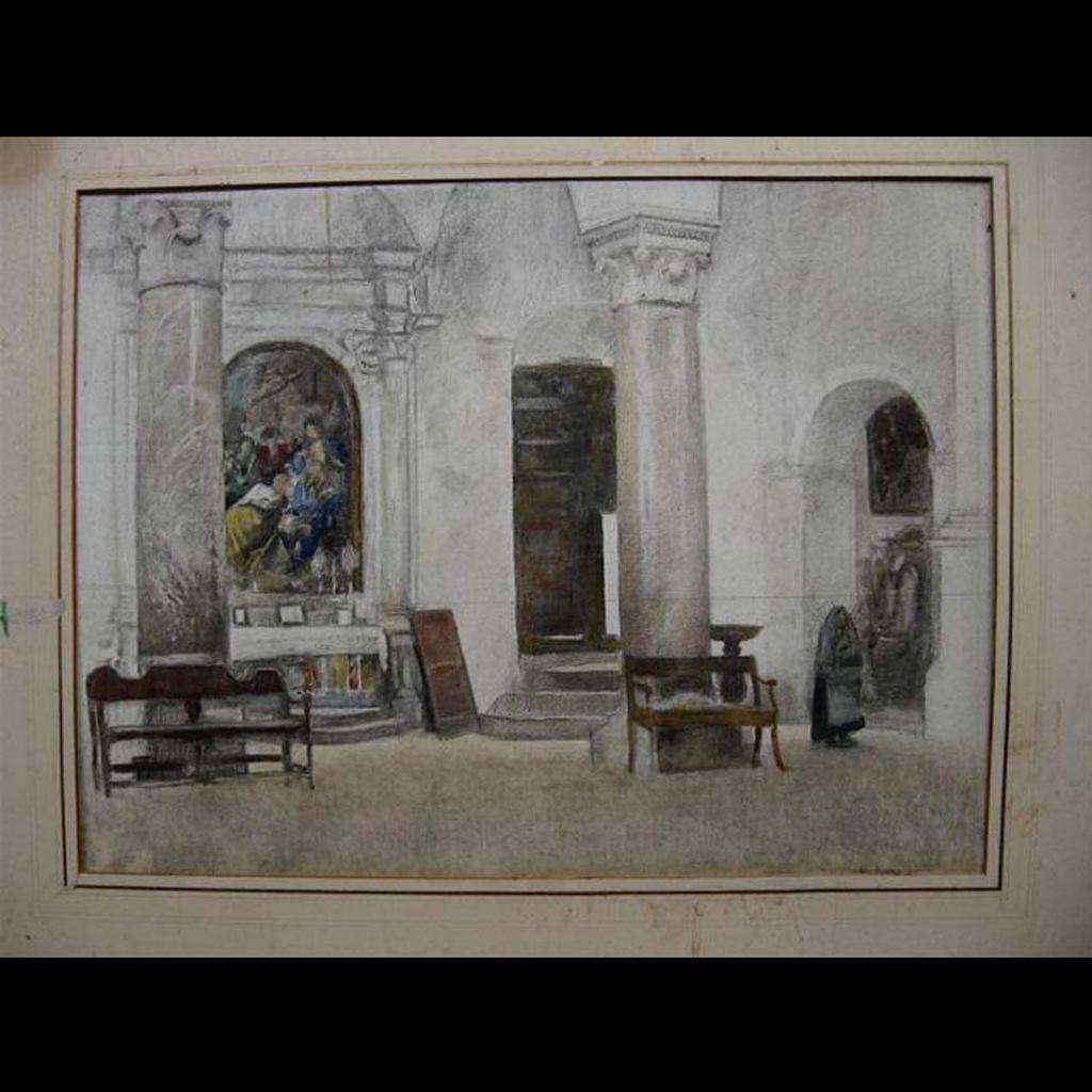 James Kerr-Lawson (1864-1939) - Church Interior Study