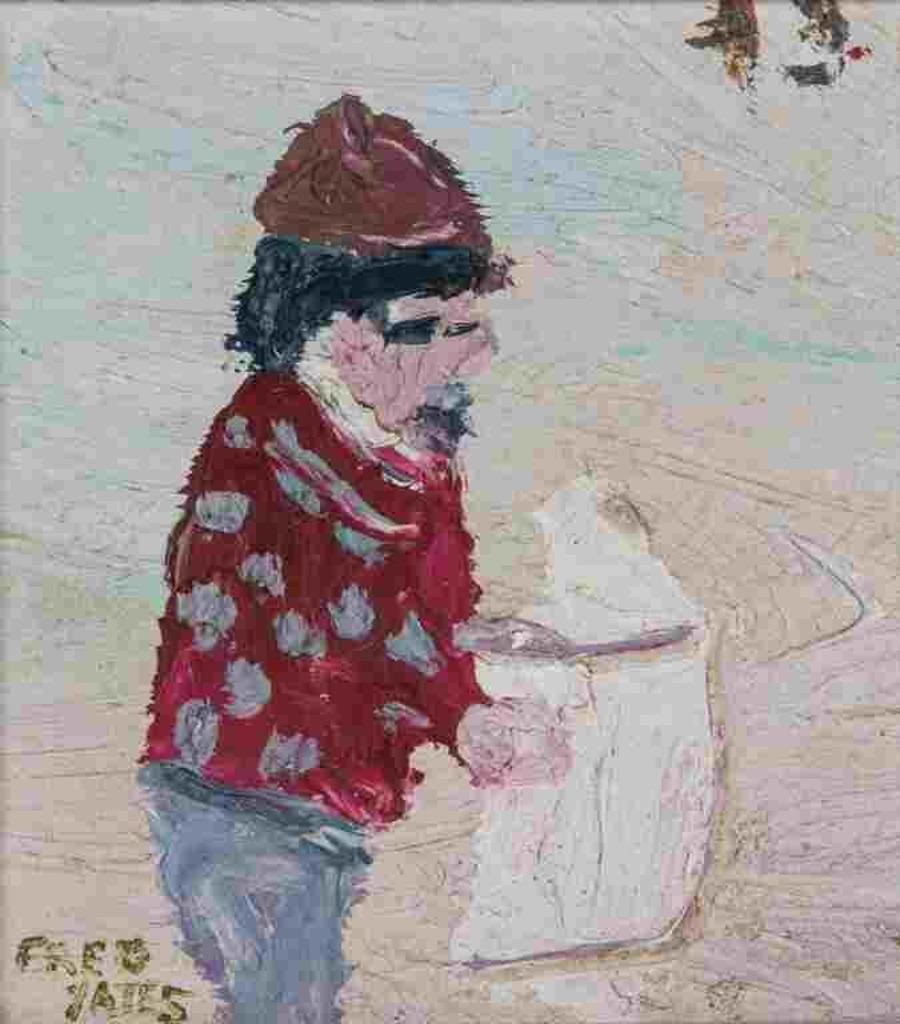 Fred Yates (1922-2008) - Untitled (Man reading newspaper)